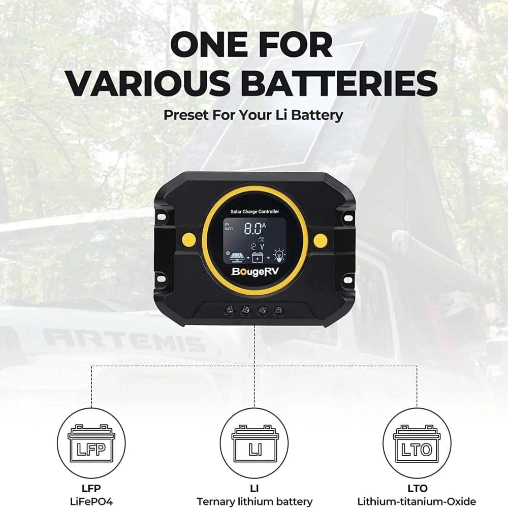 BougeRV Li PWM Solar Charge Controller 12V 24V