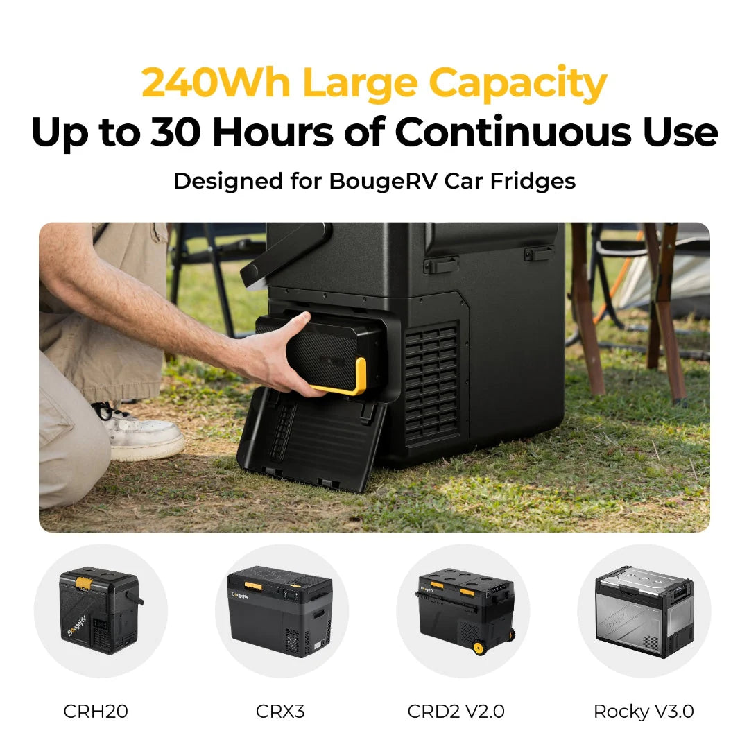 BougeRV New 240Wh Detachable Battery for CRH20/CRX3/CRD2 V2.0/ROCKY V3.0 Portable Fridges