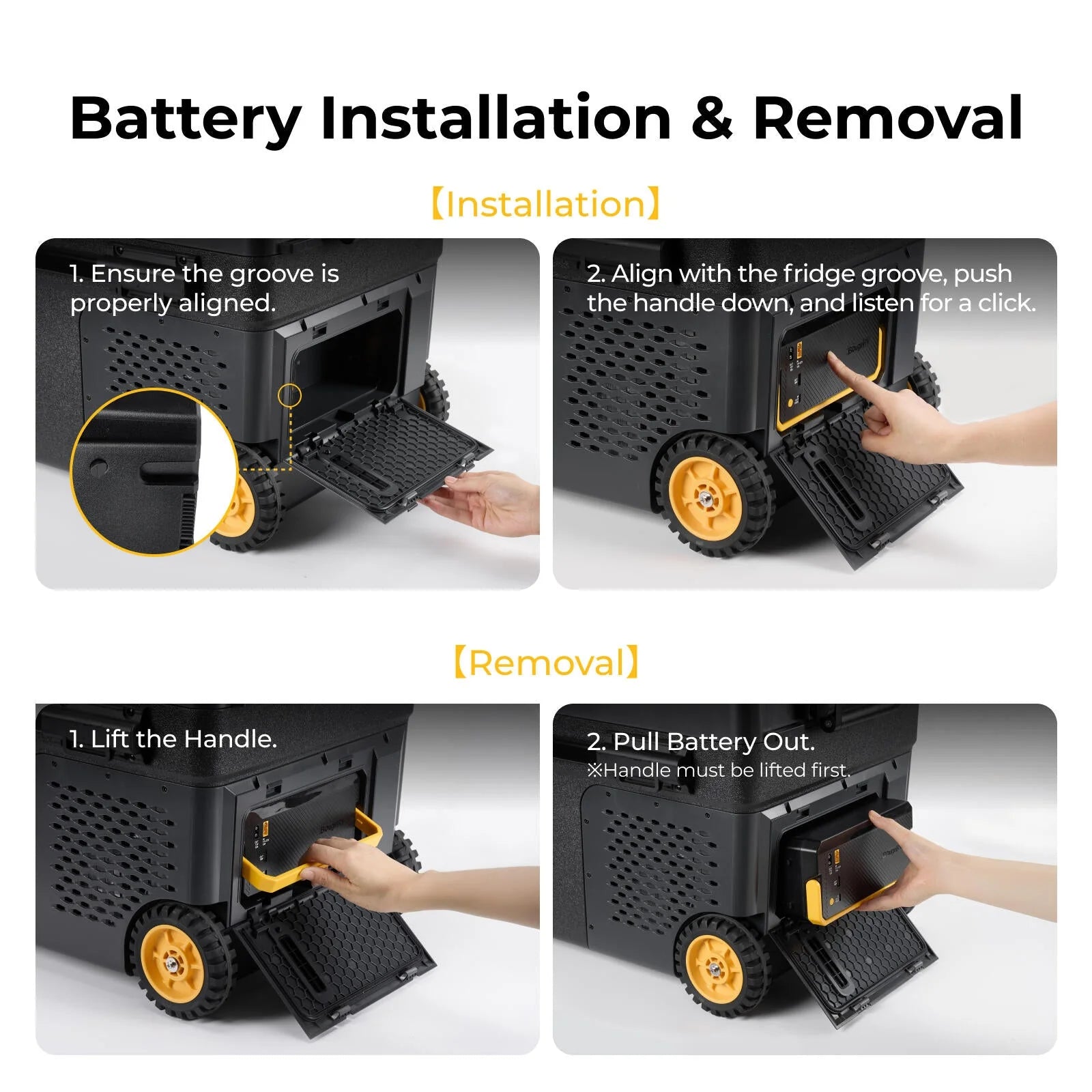 BougeRV New 240Wh Detachable Battery for CRH20/CRX3/CRD2 V2.0/ROCKY V3.0 Portable Fridges