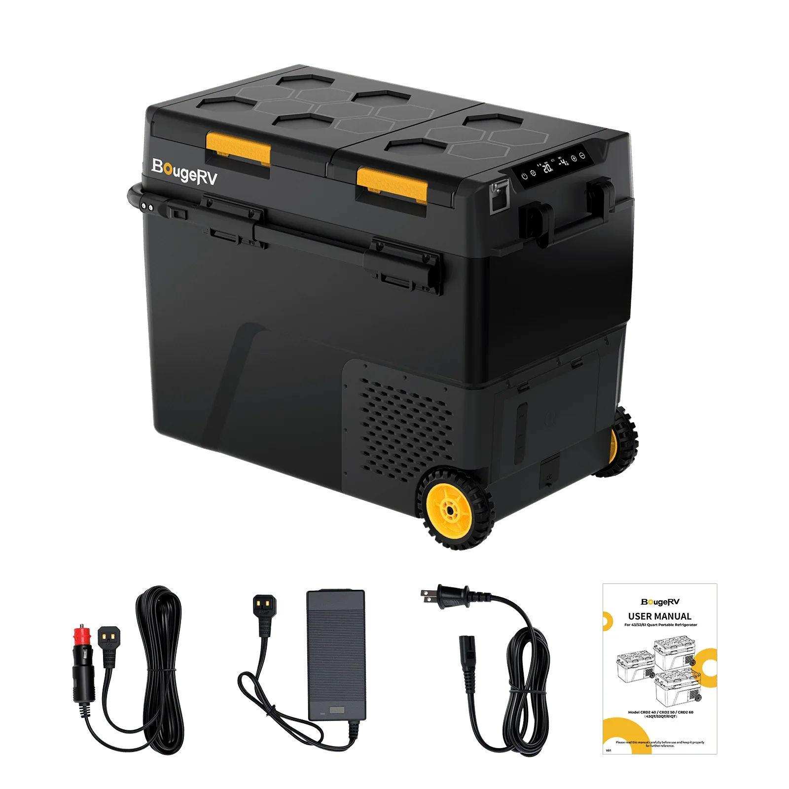 BougeRV New CRD2 V2.0 61QT Dual Zone 12V Portable Fridge