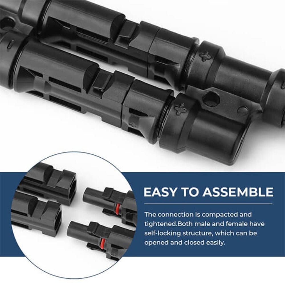 BougeRV Solar Branch Connectors Y Connector in Pair MMF+FFM Parallel Connection