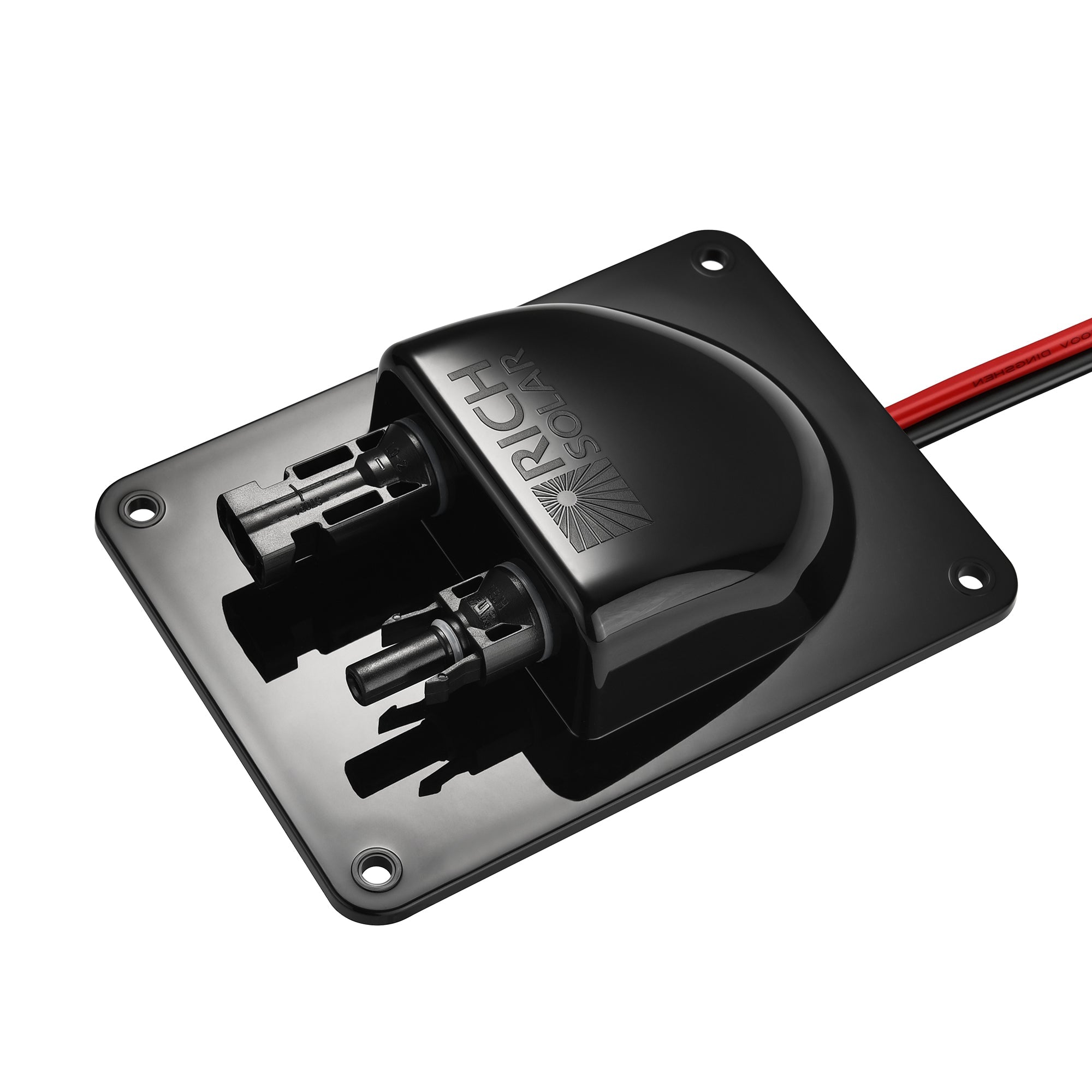 Rich Solar Cable Entry Plate | IP68 Waterproof Polypropylene Housing with UL Certified 1FT 10AWG Wires and Solar Connectors | Easy to Install