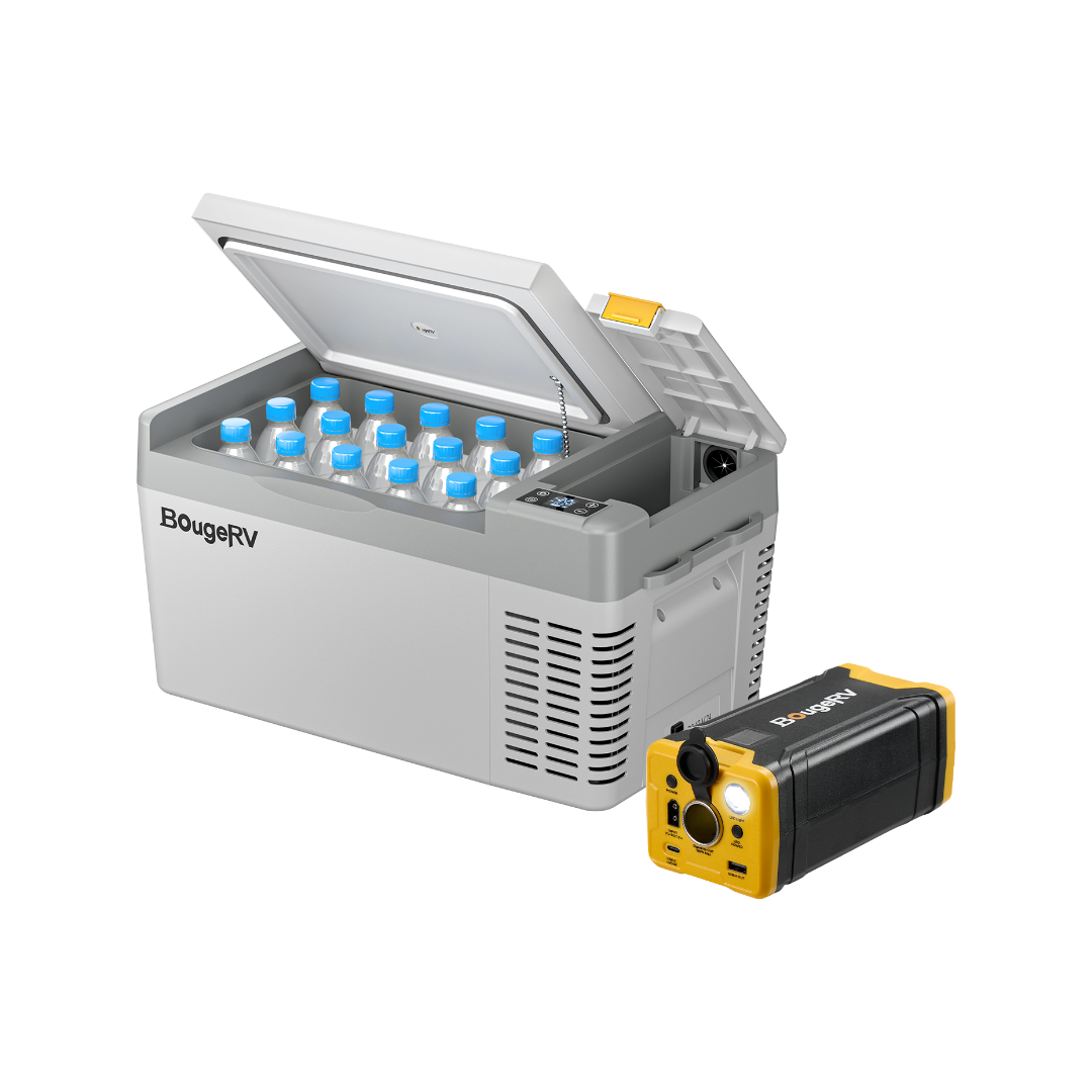 BougeRV CRPRO20 21 Quart 12V Portable Car Fridge Freezer White