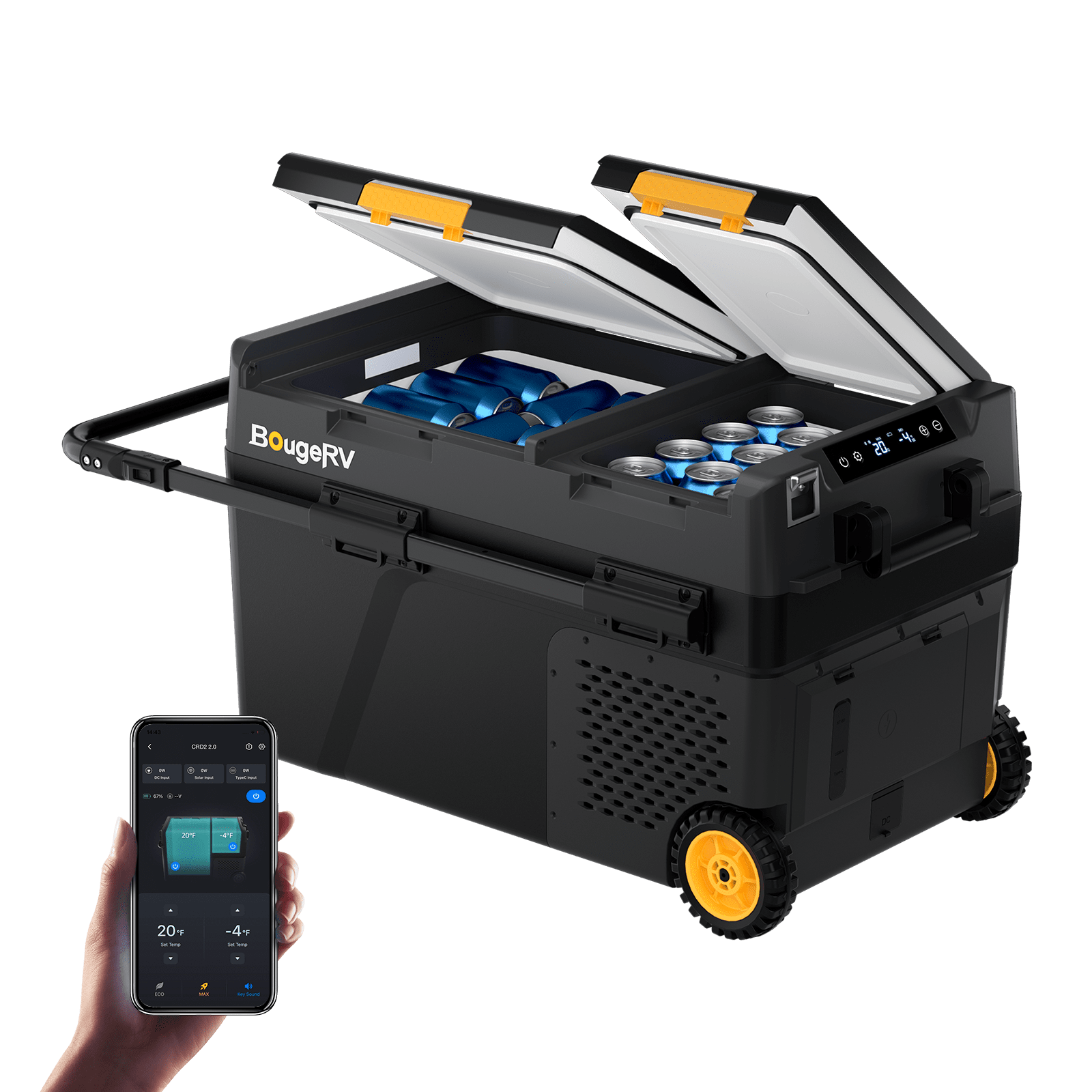 BougeRV CRD2 V2.0 43QT Dual Zone 12V Portable Fridge