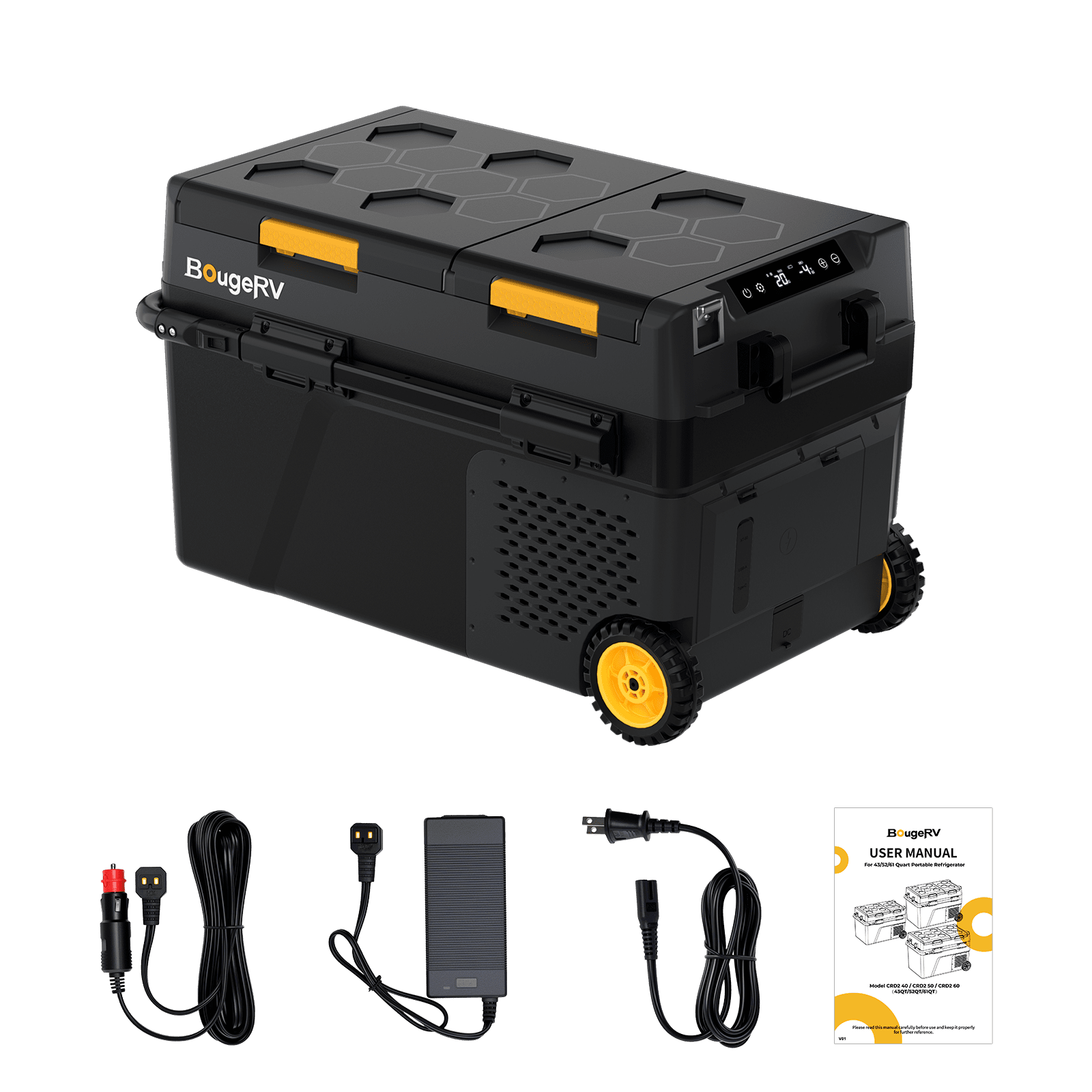 BougeRV CRD2 V2.0 43QT Dual Zone 12V Portable Fridge