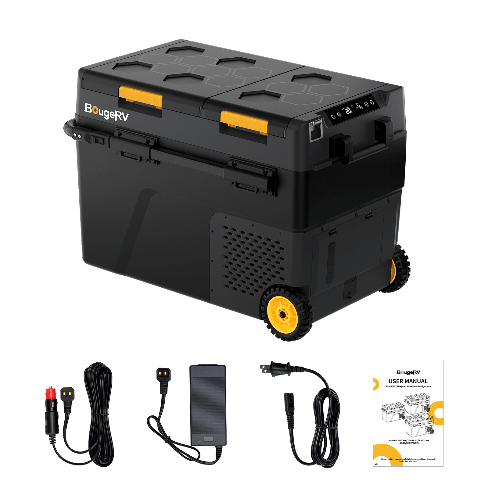 BougeRV CRD2 V2.0 52QT Dual Zone 12V Portable Fridge