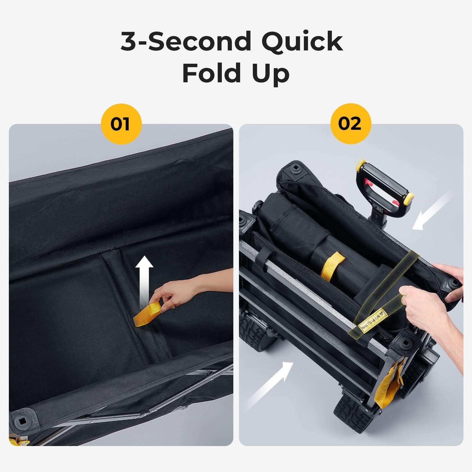 BougeRV Electric Foldable Utility Camping Wagon with Power Bank