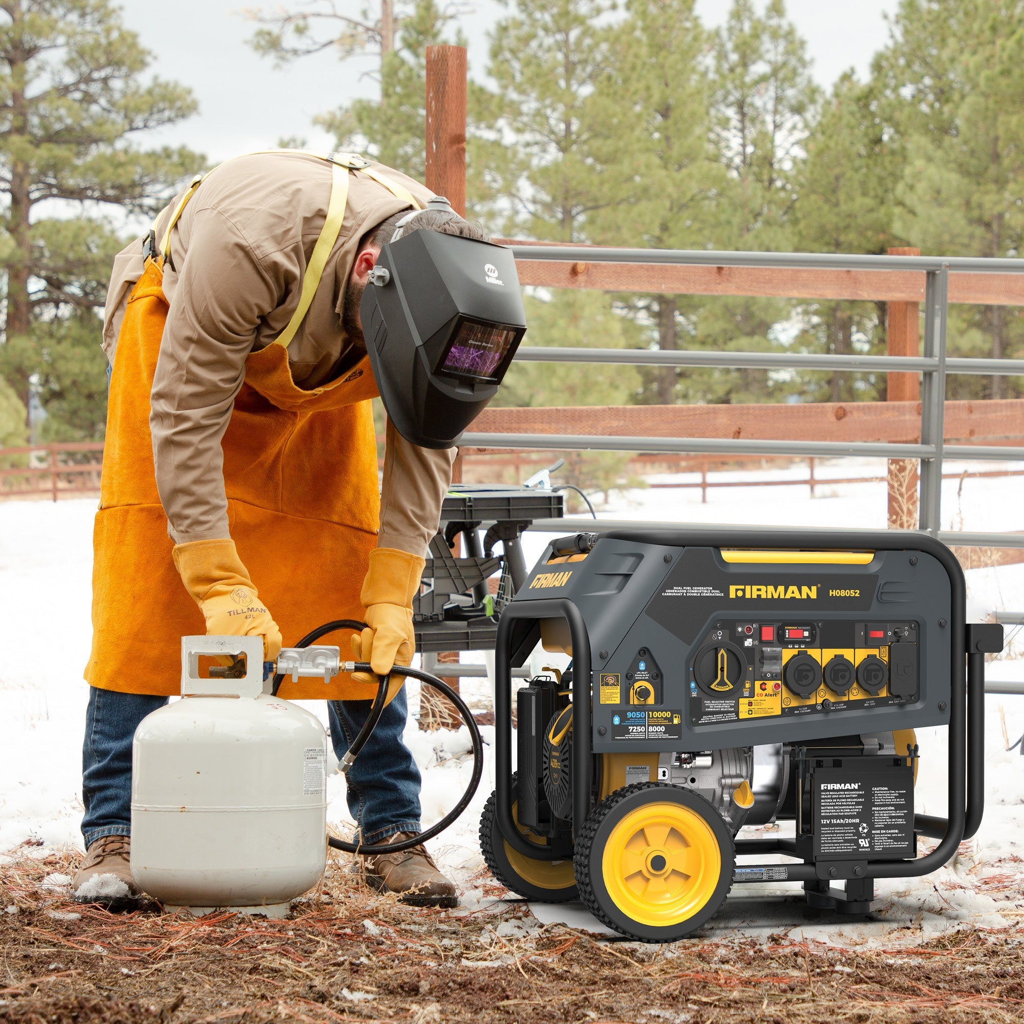 Dual Fuel Portable Generator 10000/8000W Electric Start 120/240V with CO alert