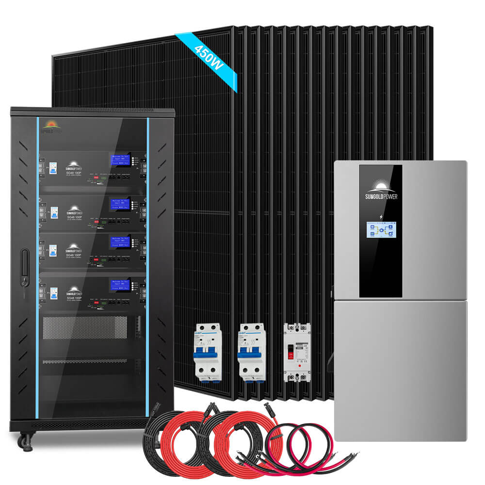Hybrid Solar Kit 11.4KW 48V Split Phase 20.48KWH Lithium Battery 16 X 450 Watt Solar Panel SGH-11N2E