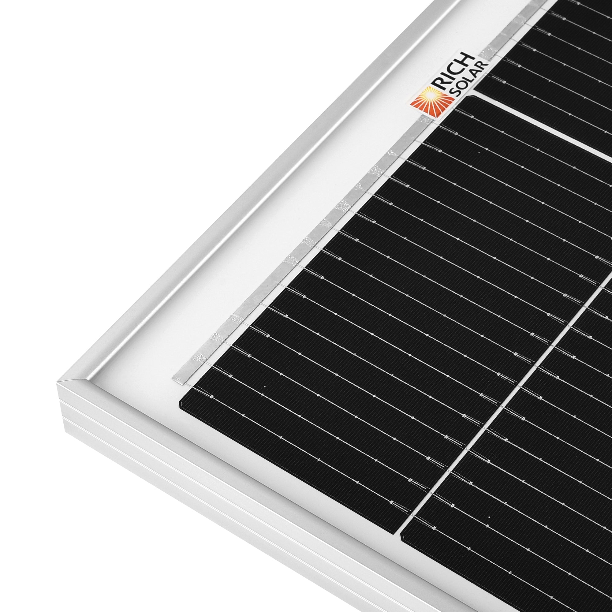 Rich Solar MEGA 130 SLIM | 130 Watt Slim Solar Panel | Compact 12V Narrow Panel for Vans, Campers, Boats | 25-Year Output Warranty