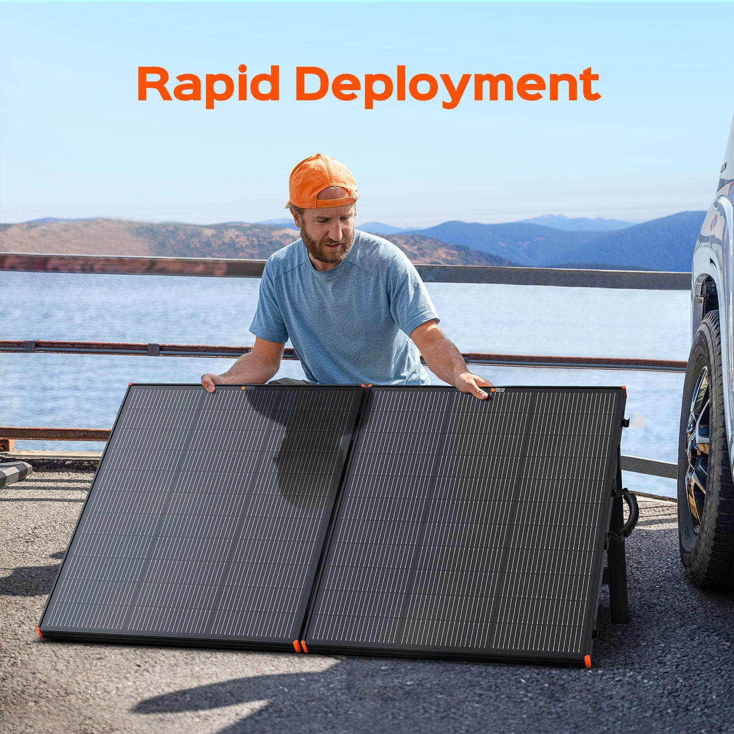 Rich Solar MEGA 200 Portable Briefcase Solar Panel | 200 Watt Portable Solar Panel | Powerful 12V Portable Solar Panel for Generators, Power Stations, Campers | High Efficiency