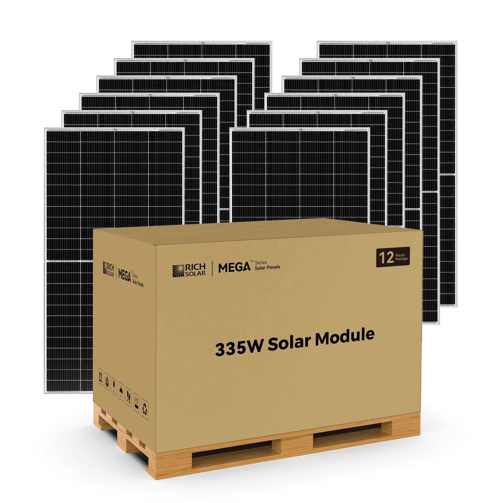 Rich Solar MEGA 335 PRO | 335 Watt Solar Panel | Premium Grid-tie or Off-grid Solar Panel for Residential, Commercial, Agriculture | 25-Year Output Warranty
