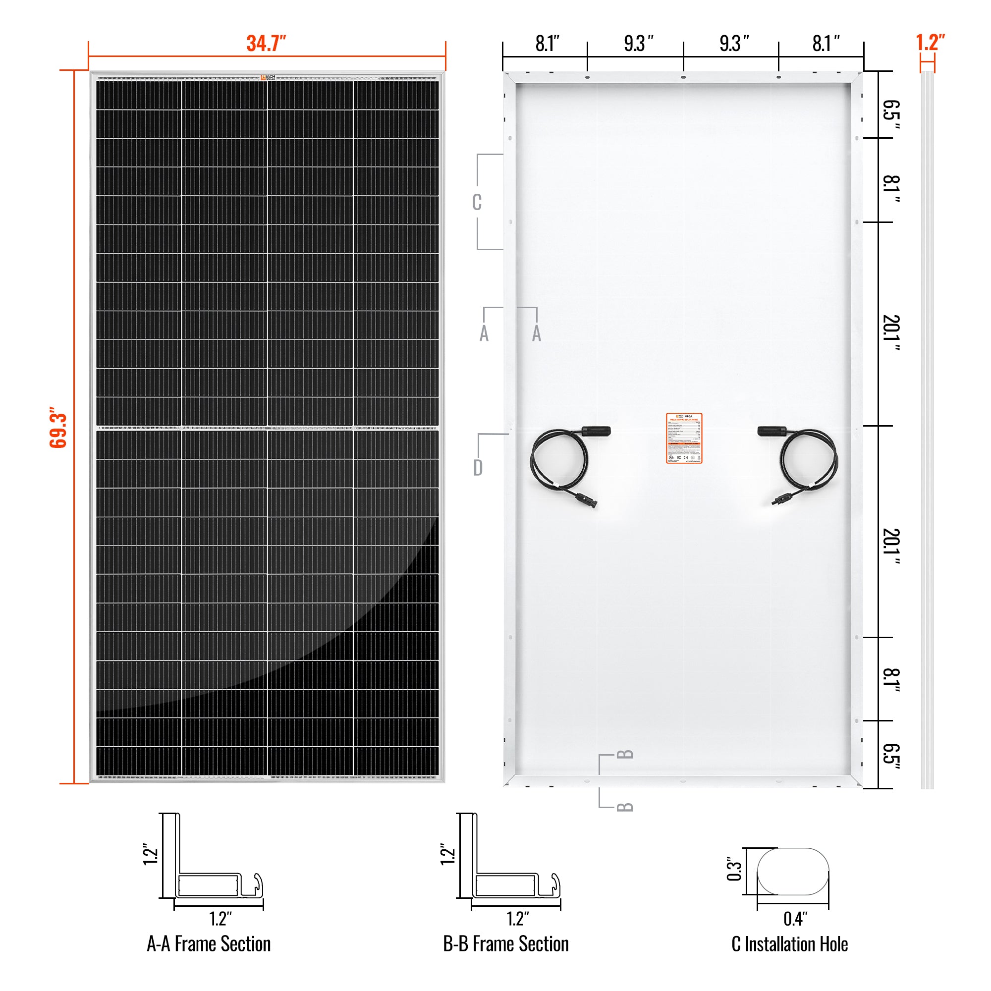 Rich Solar MEGA 335 PRO | 335 Watt Solar Panel | Premium Grid-tie or Off-grid Solar Panel for Residential, Commercial, Agriculture | 25-Year Output Warranty