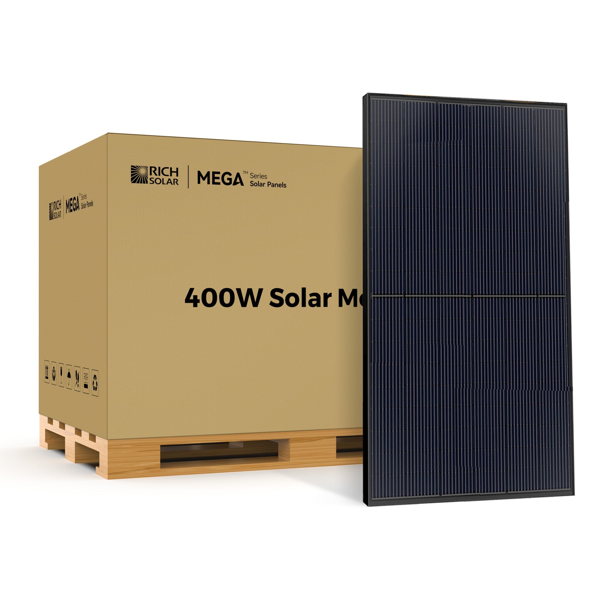 Rich Solar MEGA 400 | 400 Watt Solar Panel | Premium Grid-tie or Off-grid Solar Panel for Residential, Commercial, Agriculture | 25-Year Output Warranty