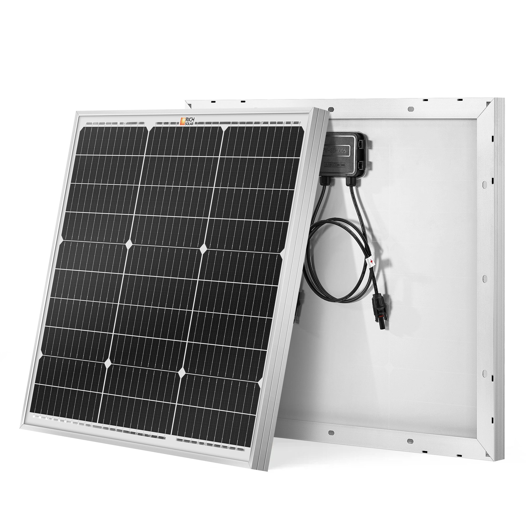 Rich Solar MEGA 50 | 50 Watt Solar Panel | Compact 12V Off-Grid Solar Panel for Boats, Vans, Trailers | 25-Year Output Warranty