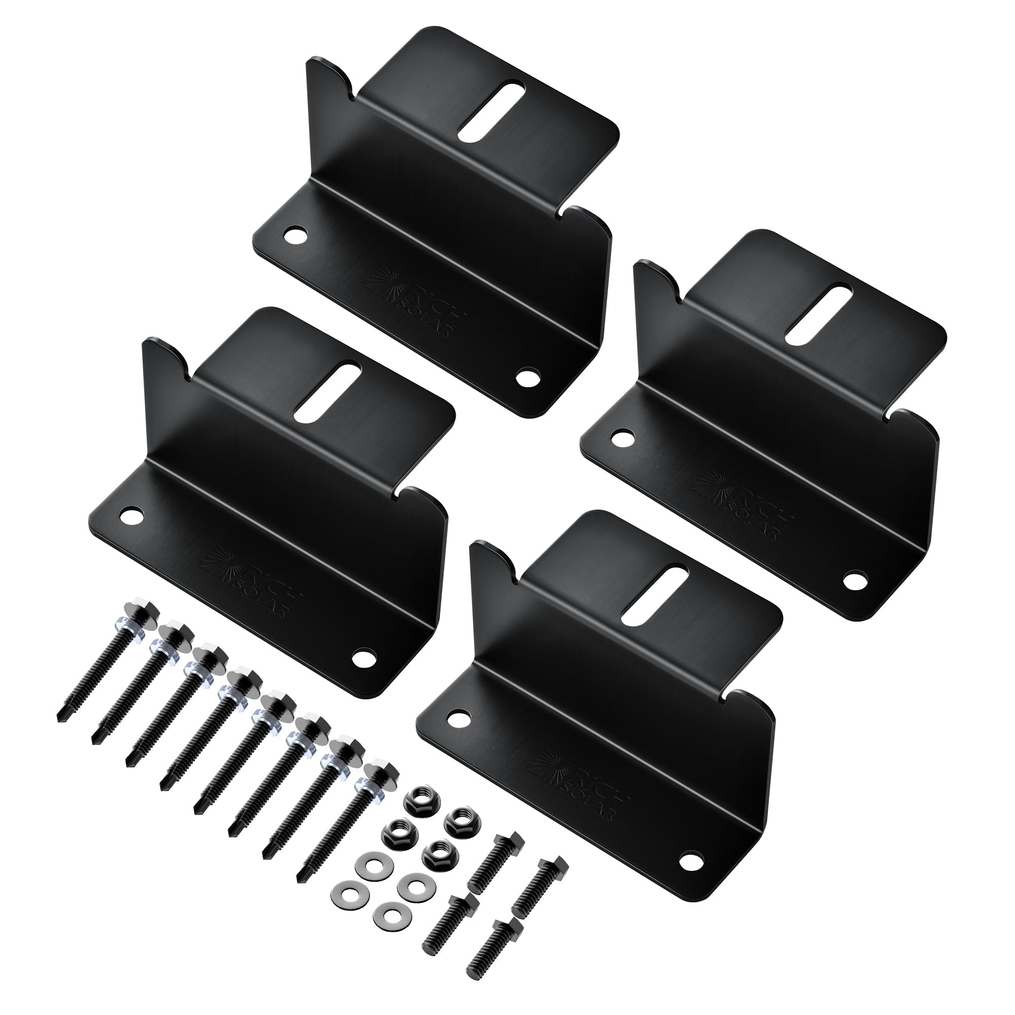 Rich Solar Z-Brackets | Mounting Hardware Z-Brackets with Screws | Designed for RICH SOLAR MEGA Series Solar Panels | Pack of Four