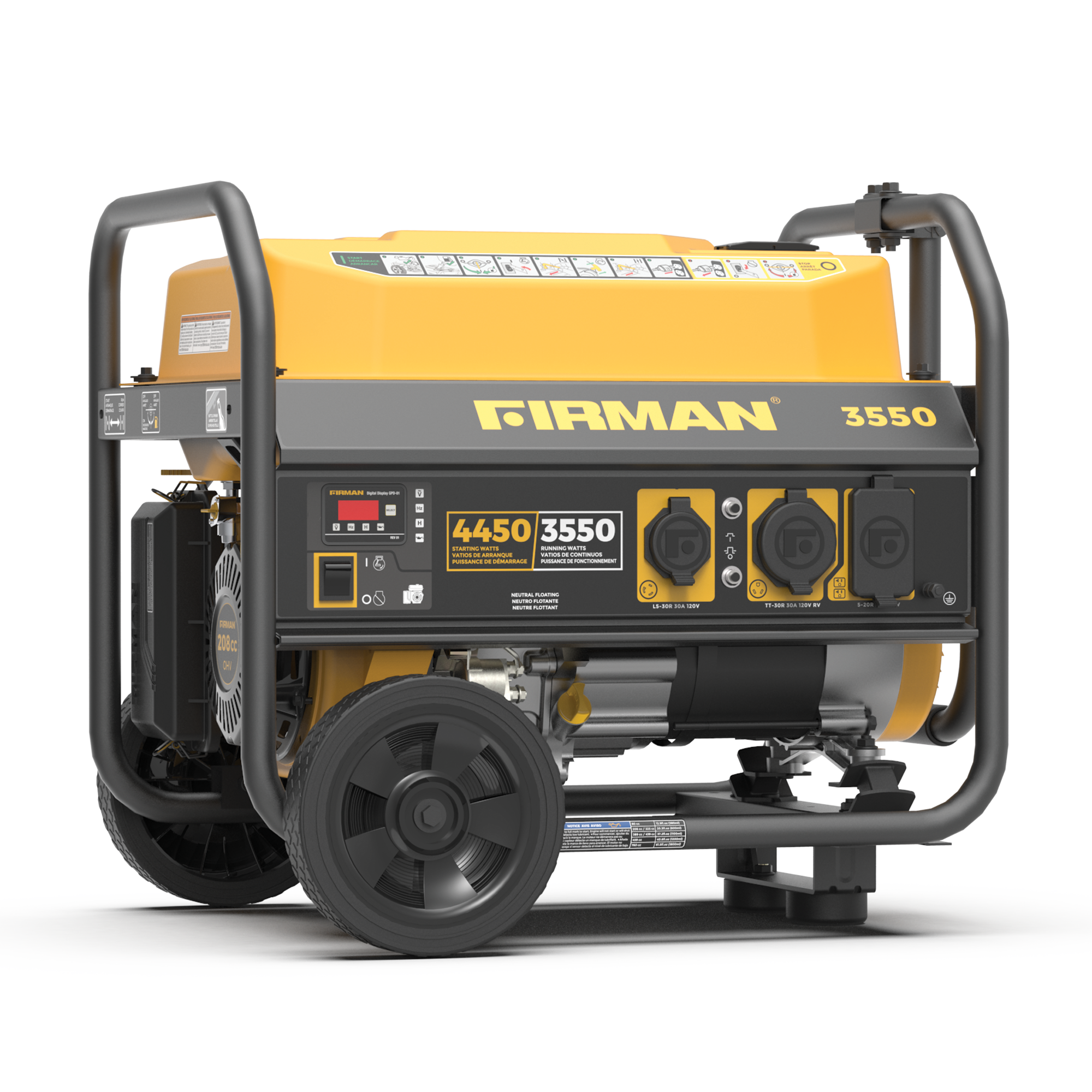 Gas Portable Generator 4450/3550W Recoil Start 120V