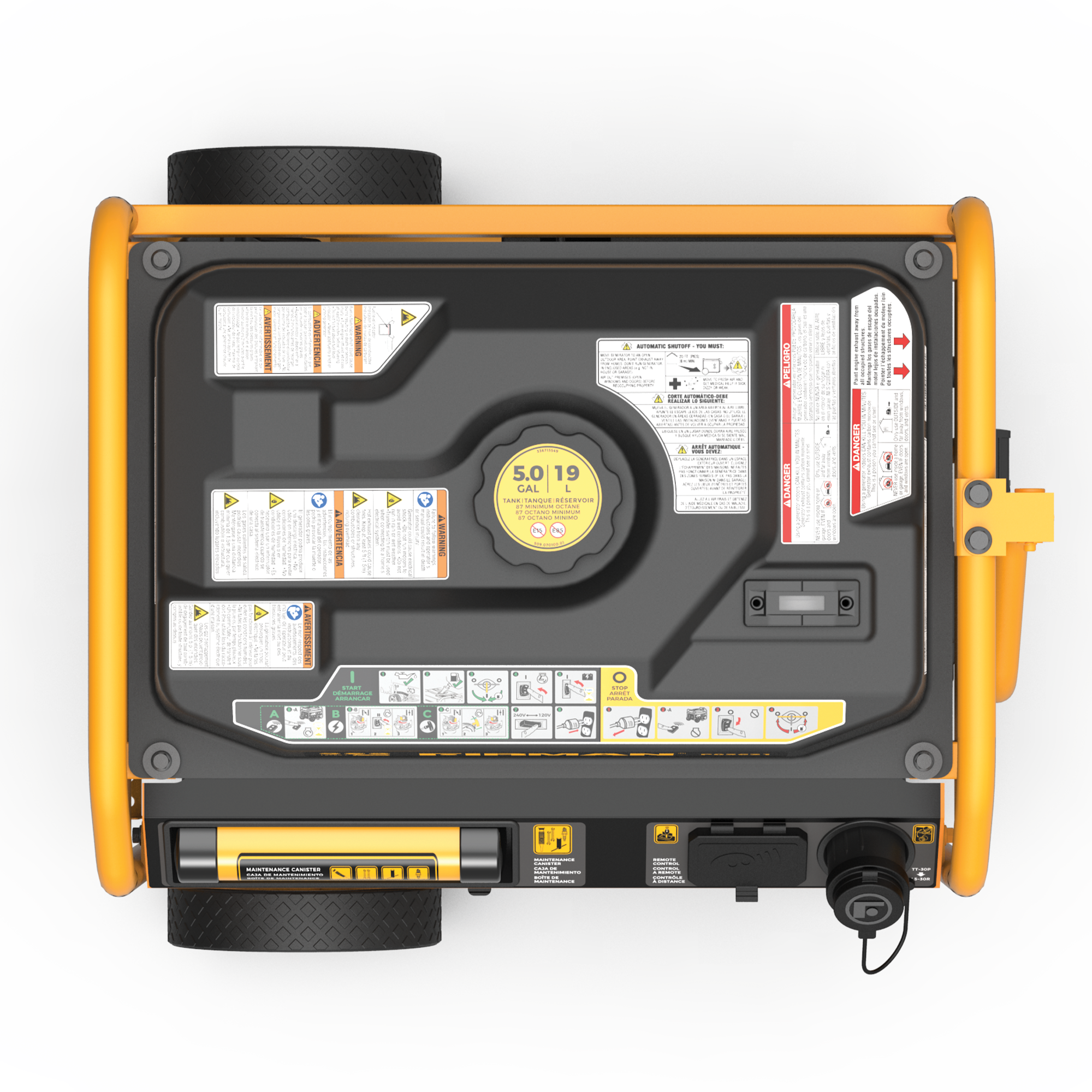 Gas Portable Generator 4550/3650W Remote Start 120/240V with CO alert