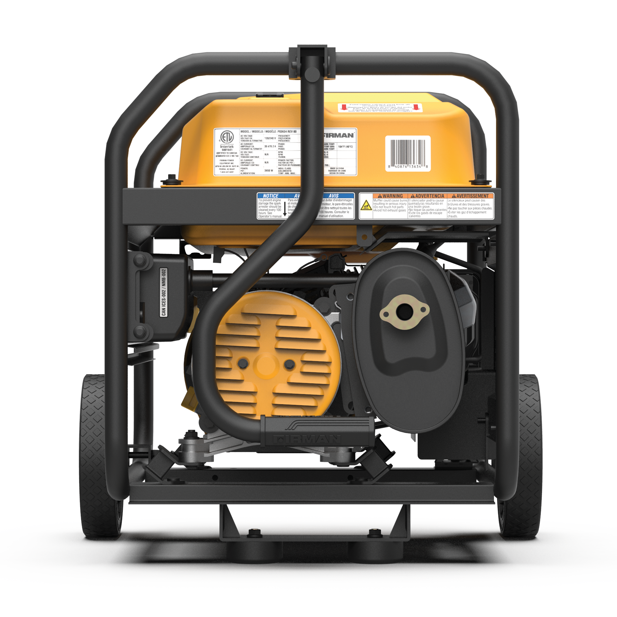 Gas Portable Generator 4550/3650W Recoil Start 120/240V with CO ALERT