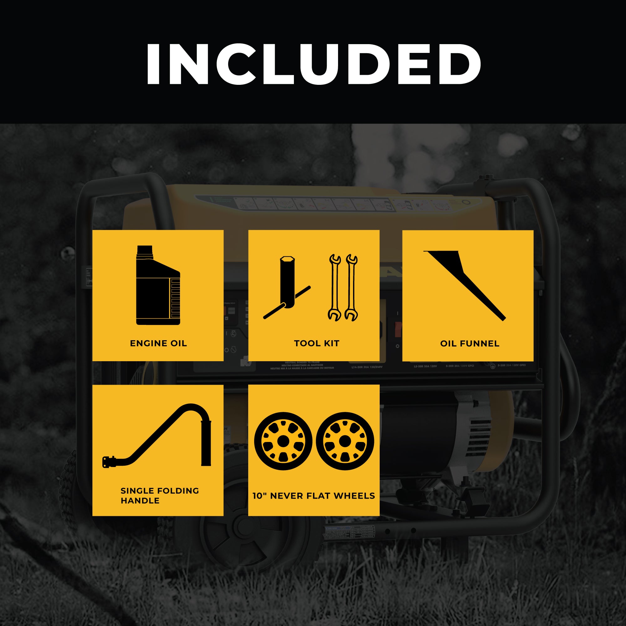 Gas Portable Generator 8350/6700W Recoil Start 120/240V