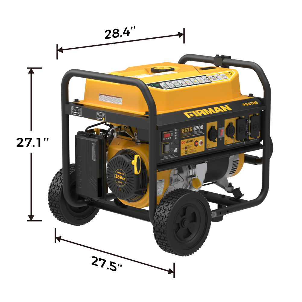 Gas Portable Generator 8375/6700W Recoil Start 120/240V With CO Alert