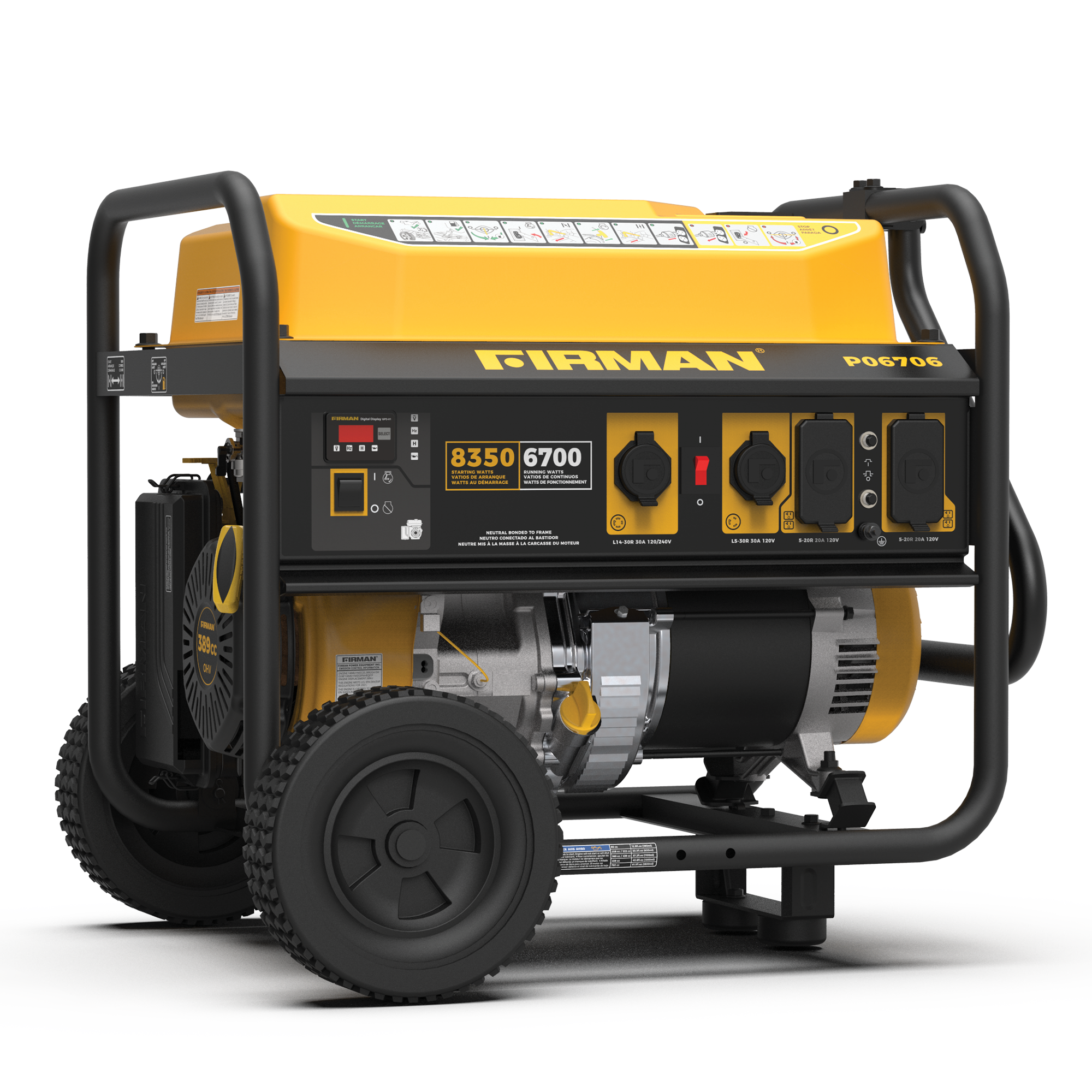Gas Portable Generator 8350W Recoil Start 120/240V