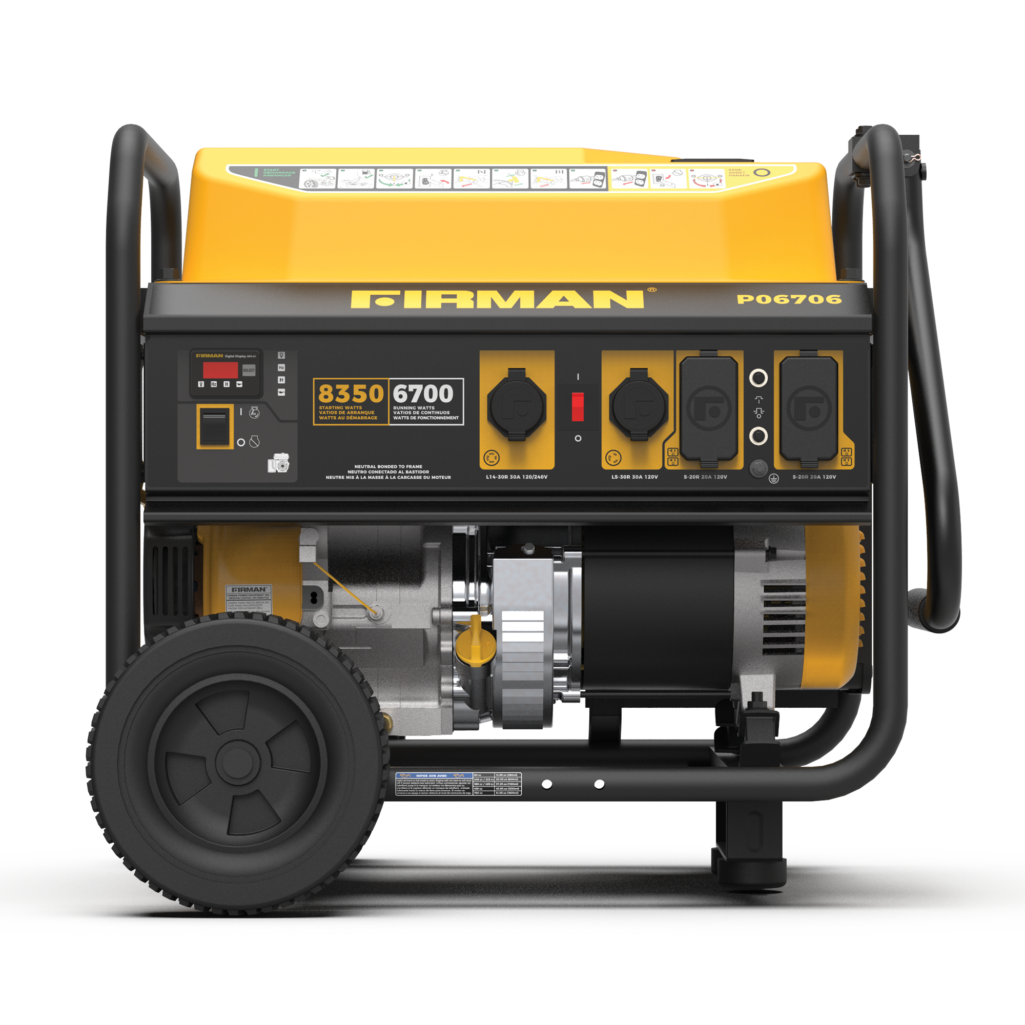 Gas Portable Generator 8350W Recoil Start 120/240V