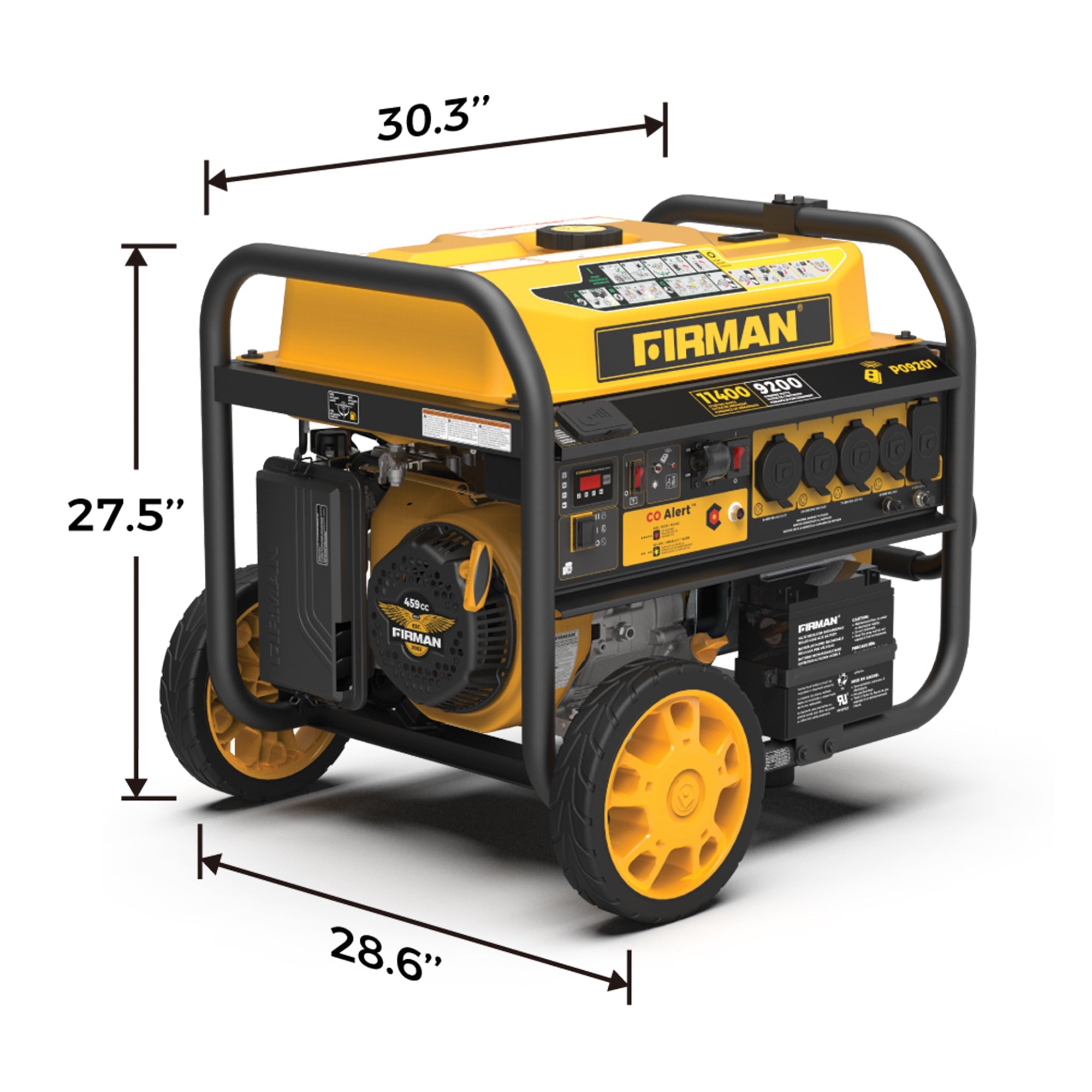 Gas Portable Generator 11400W Remote Start 120/240V with CO alert