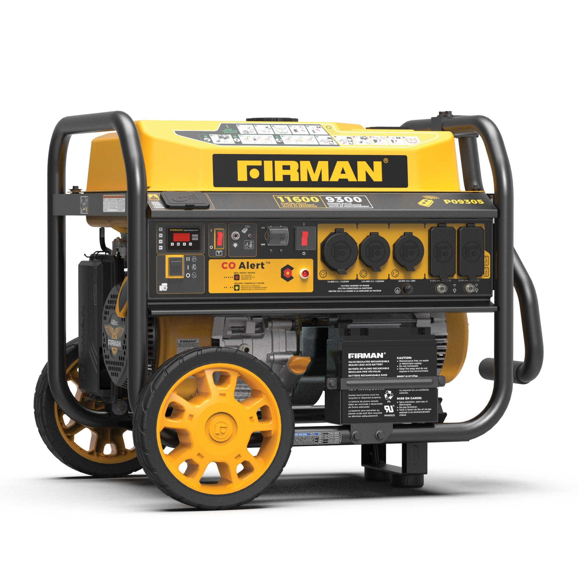 GAS PORTABLE GENERATOR 11600/9300W REMOTE START 120/240V WITH CO ALERT