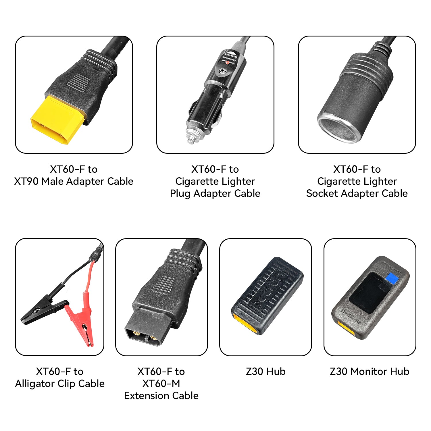 PECRON U20 Universal Cable Kit with 17 Different Adapter Cables for Power Station, Solar Panel
