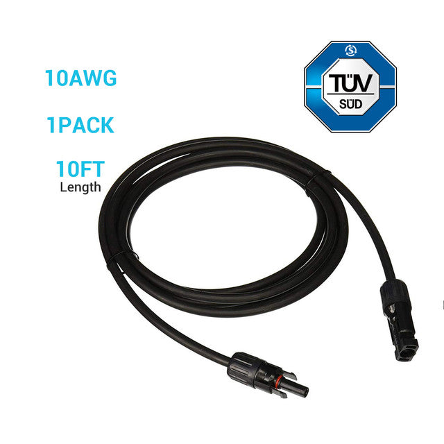 Renogy 10FT 10 AWG MC4 Solar Panel Extension Cable w/ Male to Female Solar Connector