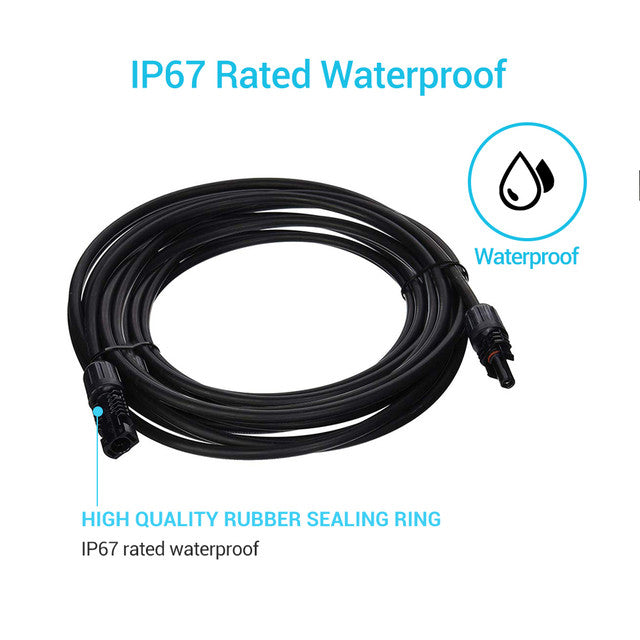 Renogy 10FT 10 AWG MC4 Solar Panel Extension Cable w/ Male to Female Solar Connector