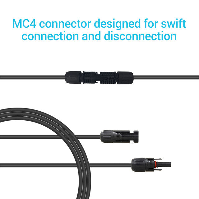 Renogy 15FT 10 AWG MC4 Solar Panel Extension Cable w/ Male to Female Solar Connector