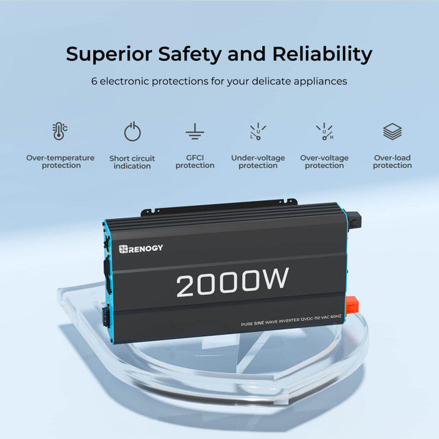 Renogy 2000W 12V Pure Sine Wave Inverter G2