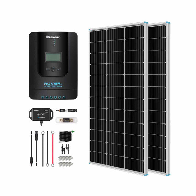 Renogy 200W 12V Monocrystalline Solar Premium Kit w/ 20A MPPT Charge Controller