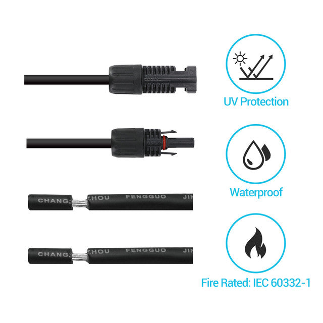 Renogy  20FT 10 AWG MC4 Solar Panel to Charge Controller Adapter Cables