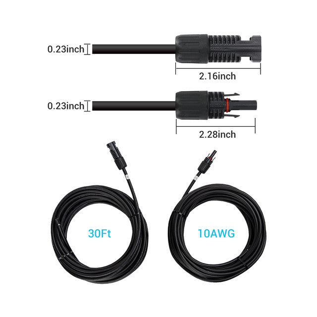 Renogy  30FT 10 AWG MC4 Solar Panel to Charge Controller Adapter Cables