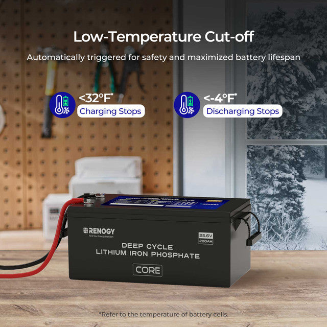 Renogy Core 24V 200Ah Deep Cycle Lithium Iron Phosphate Battery w/ Self Heating