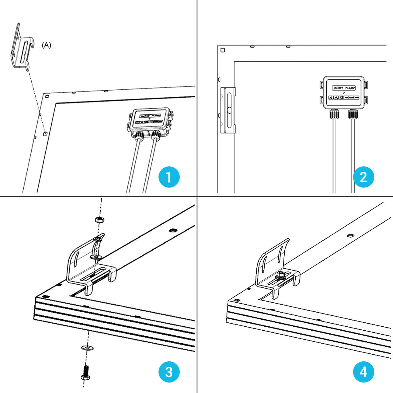 Renogy Solar Panel Mounting Curved Z Bracket  Set of 4