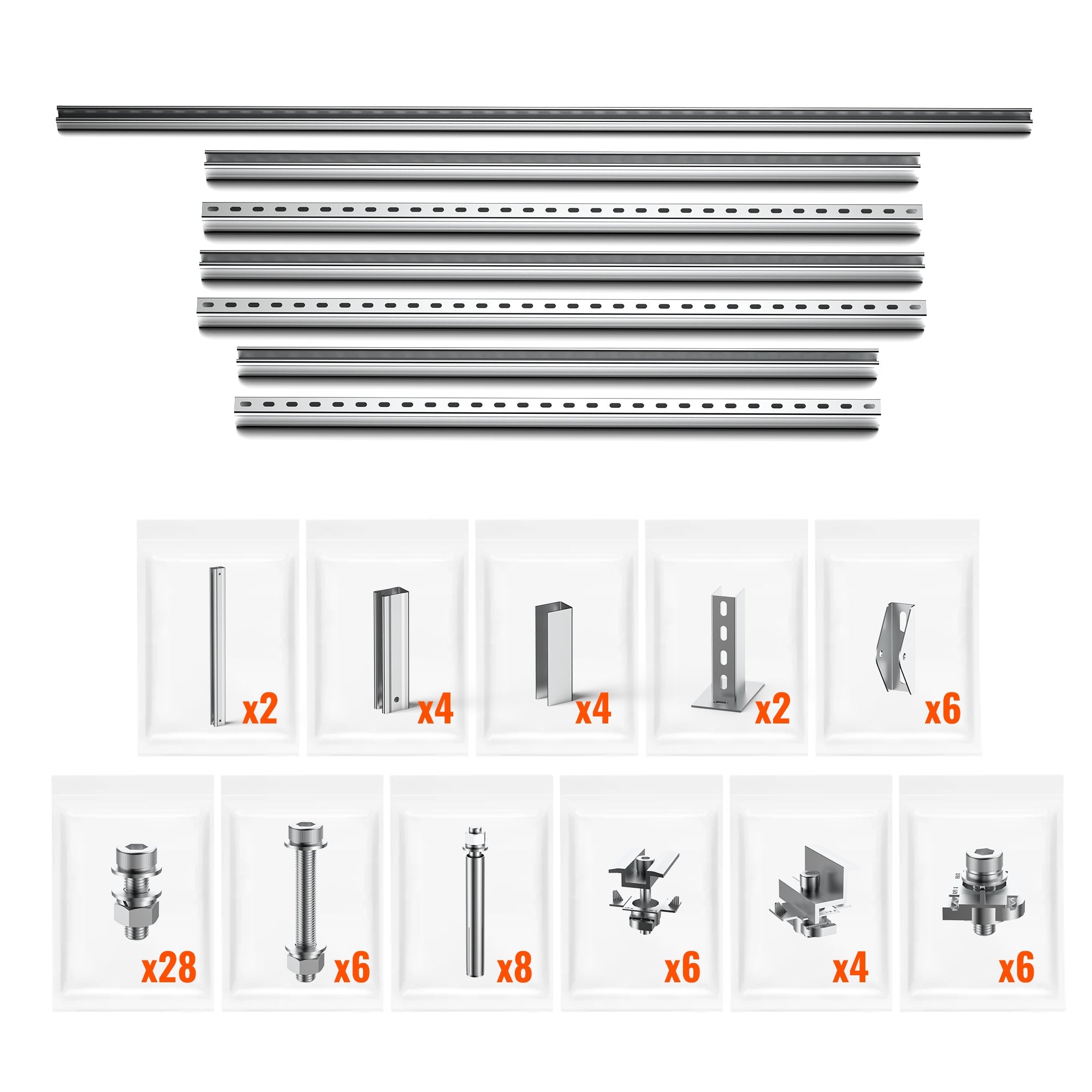 Rich Solar Solar Ground Mount | Fit MEGA 100/100 SLIM/MEGA 150 | Adjustable, Easy-to-Install Brackets for 1-4 Panels