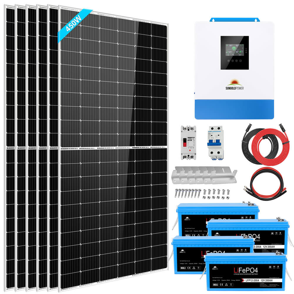 Solar Kit 5000W 48V 120V output 10.24KWH Lithium Battery 2700 Watt Solar Panel SGK-5PRO