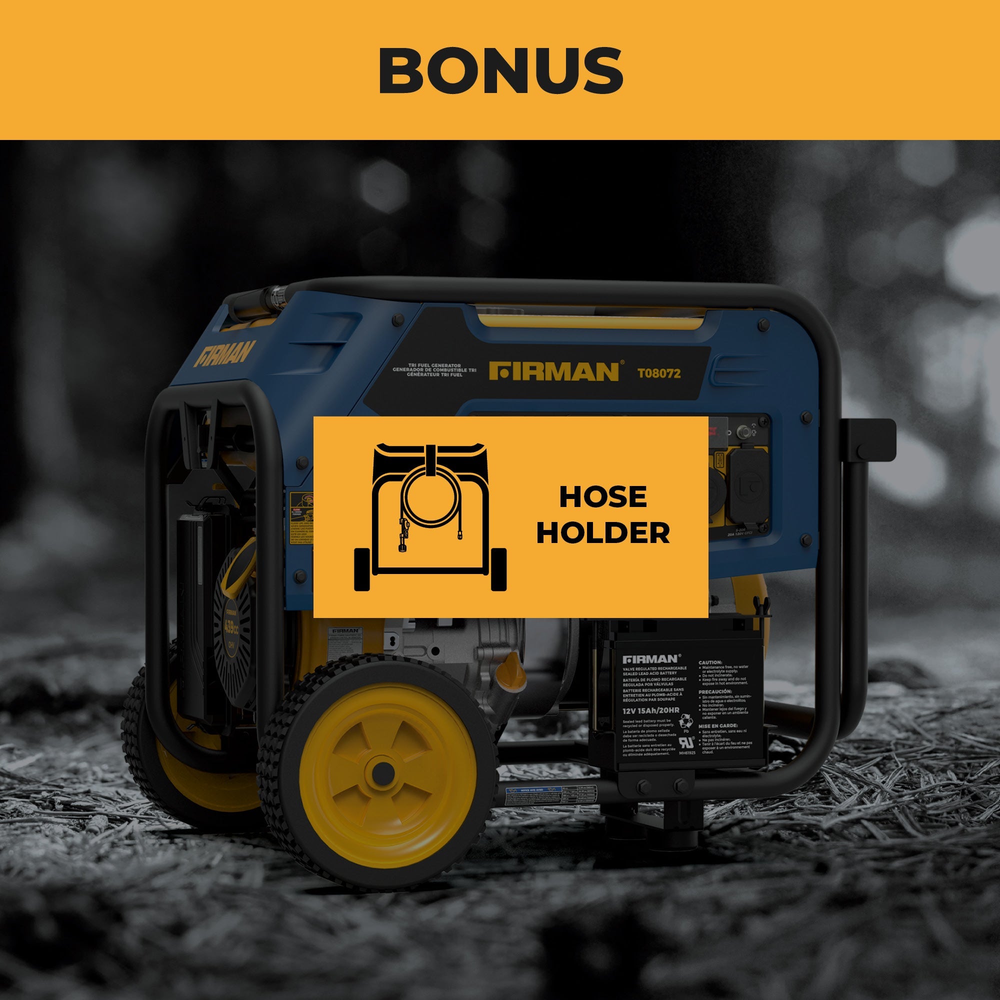 Tri Fuel Portable Generator 10000/8000W Electric Start 120/240V with CO ALERT