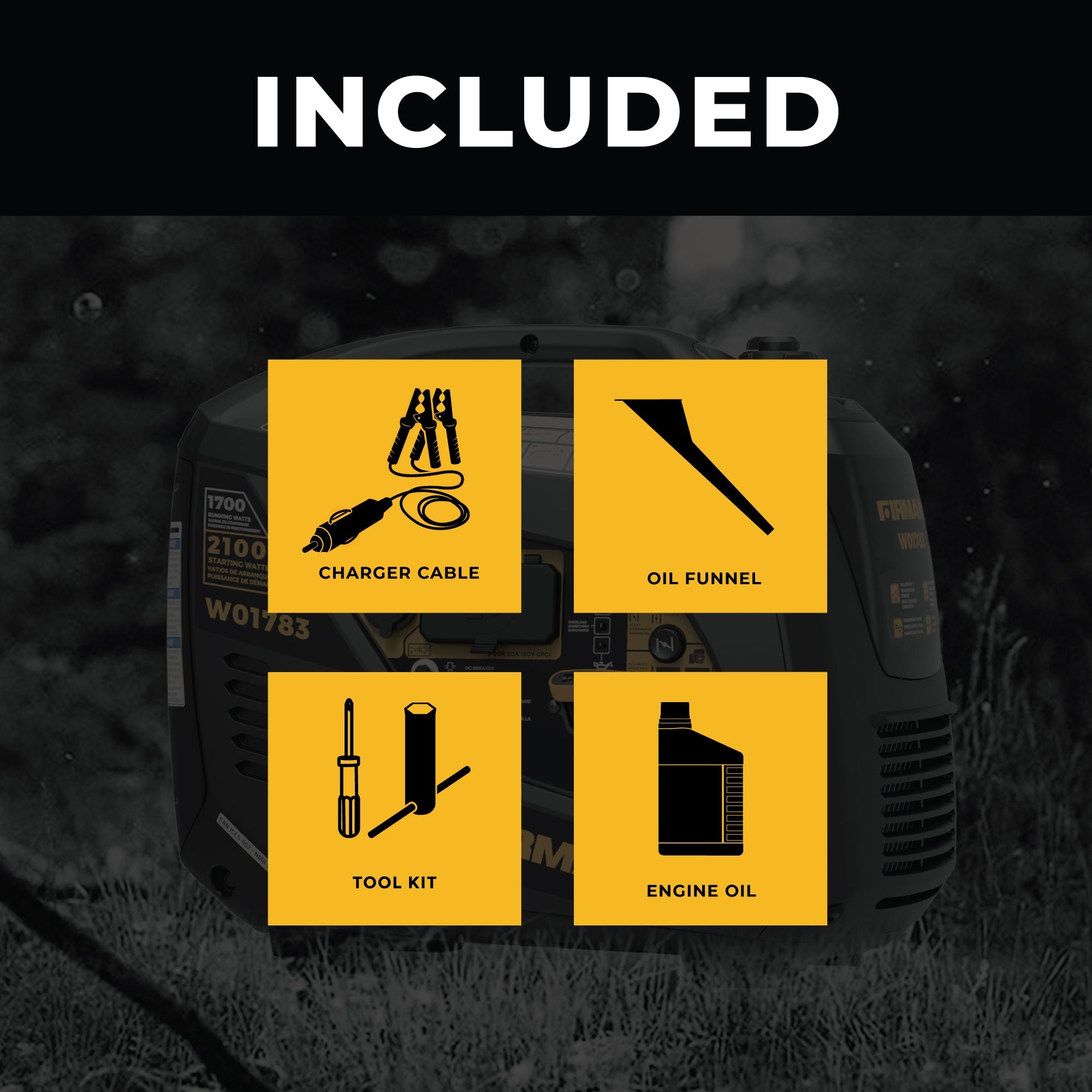 Inverter Portable Generator 2100/1700W Recoil Start