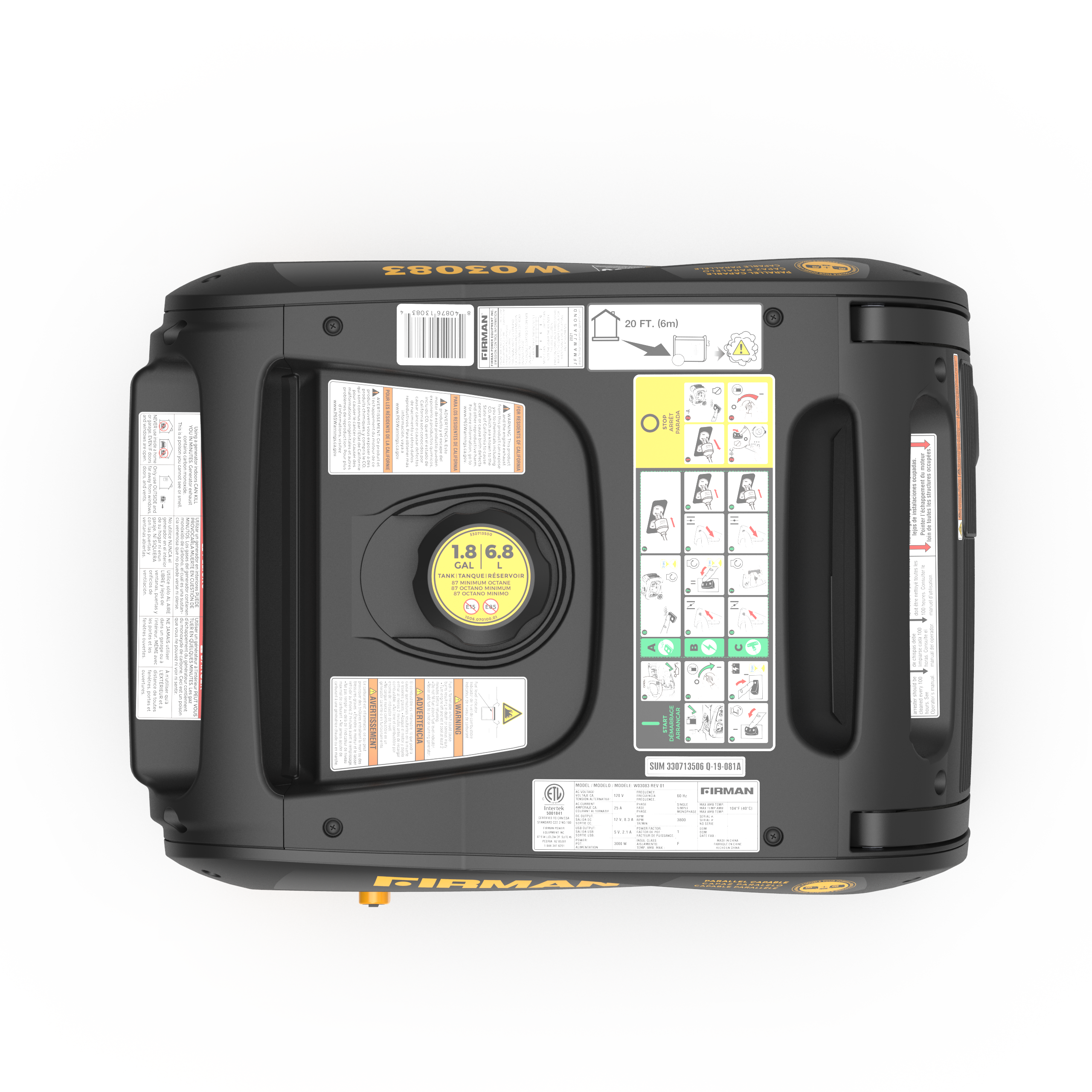 Inverter Portable Generator 3300/3000W Remote Start