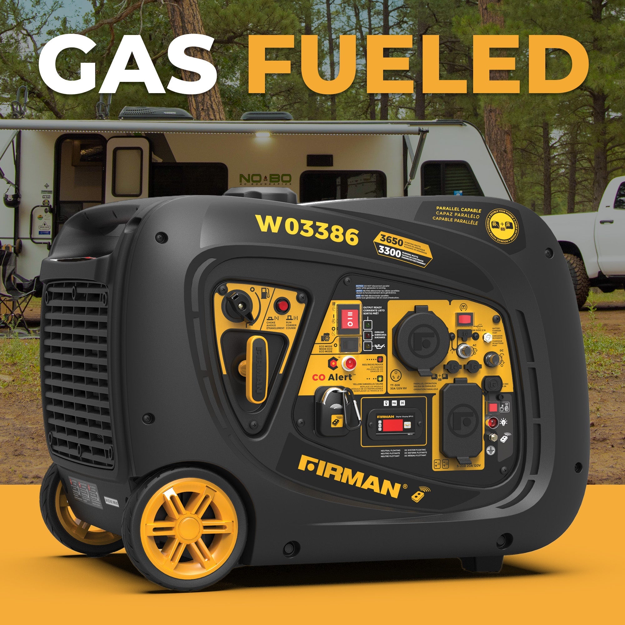 Inverter Portable Generator 4125/3300W Remote Start with CO ALERT