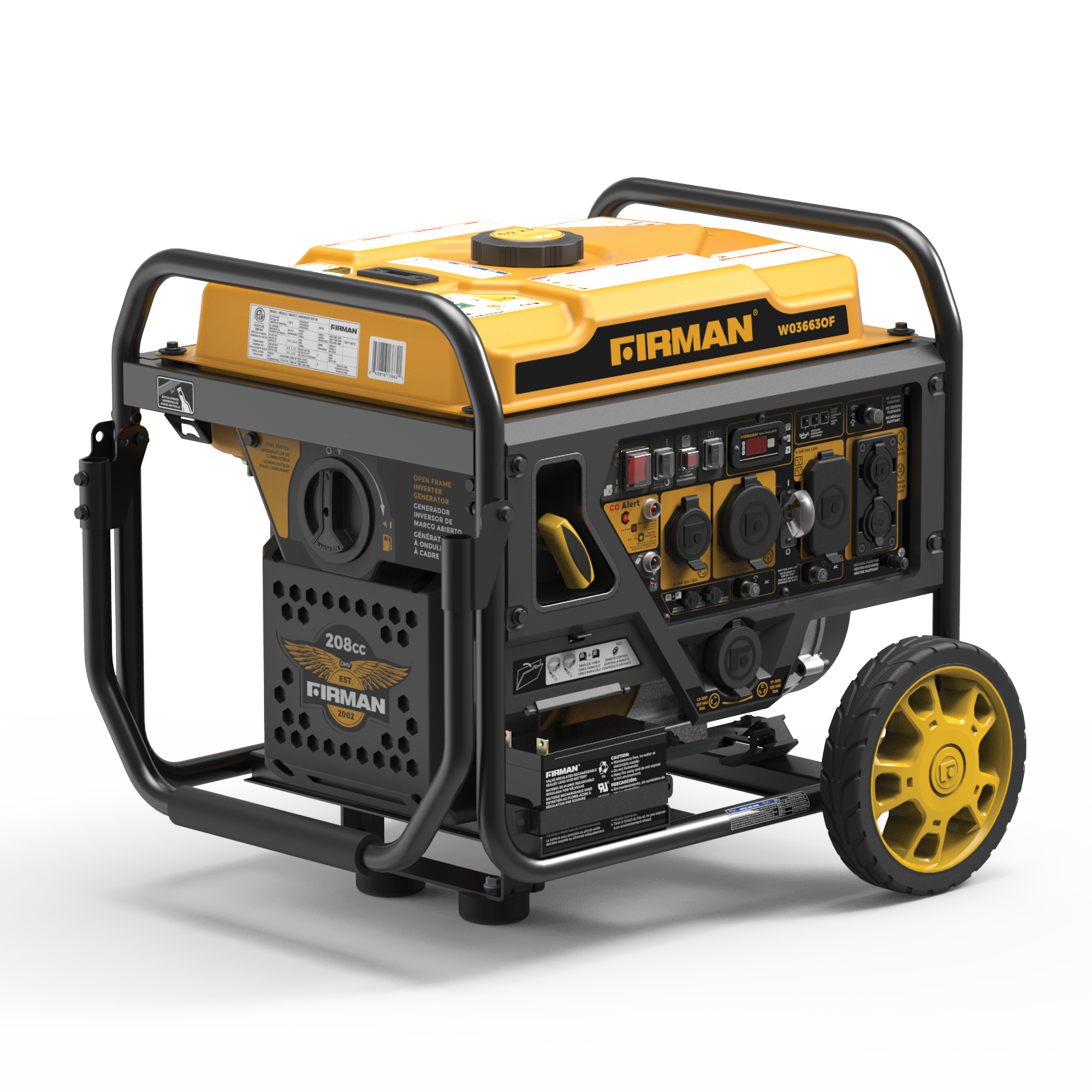 Inverter Open Frame Portable Generator 4500/3650W Remote Start with CO Alert
