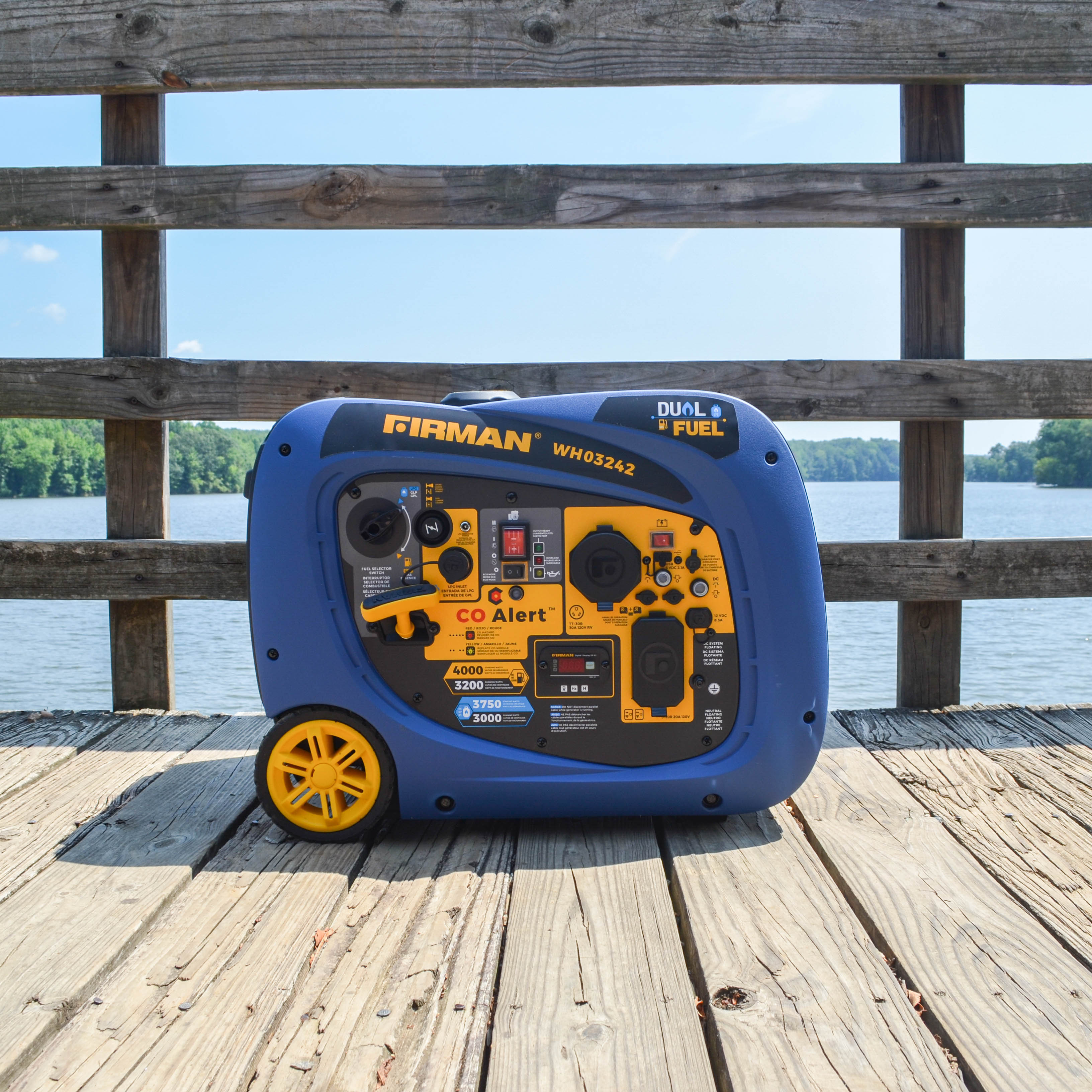 Dual Fuel Inverter Portable Generator 4000/3200W Electric Start with CO ALERT